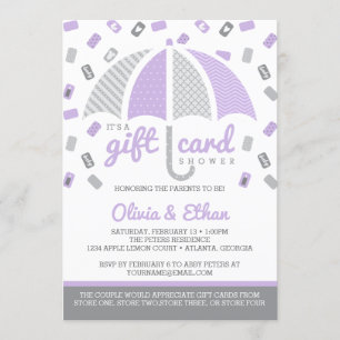 Invitation de baby shower de chèque-cadeau,