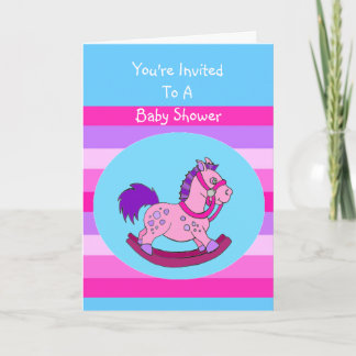 Invitation de baby shower de cheval de basculage