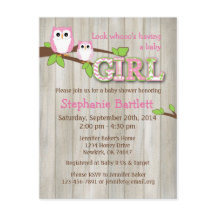 Invitation de Baby shower de Chouette blanche Chev