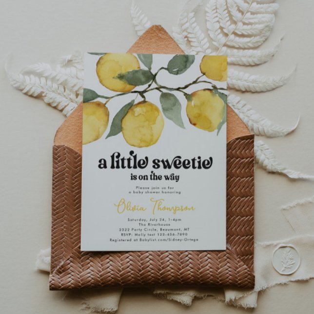 Invitation de Baby shower de citron rétro (Créateur téléchargé)