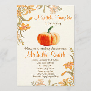 Invitation de baby shower de citrouille, peu de
