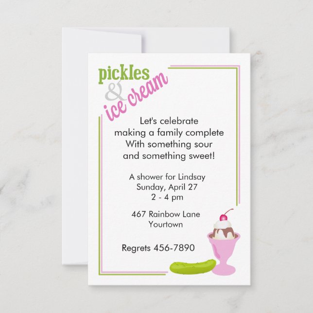 Invitation de baby shower de conserves au vinaigre (Devant)