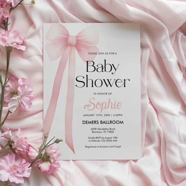 Invitation de Baby shower de coquette rose (Créateur téléchargé)