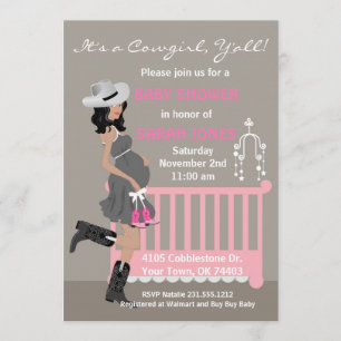 Invitation de baby shower de cow-girl -
