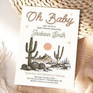 Invitation de Baby shower de Cowboy Ouest du déser