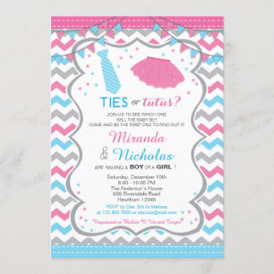 Invitation de baby shower de cravates ou de tutus