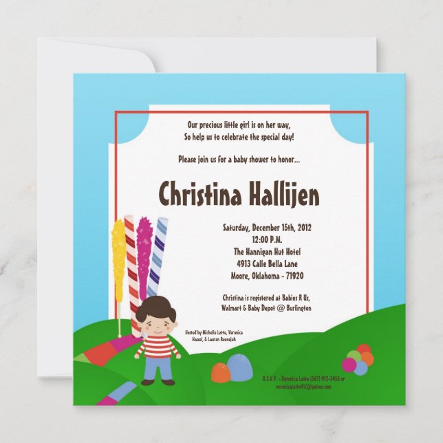 invitation de baby shower de crème glacée de terre (Devant)