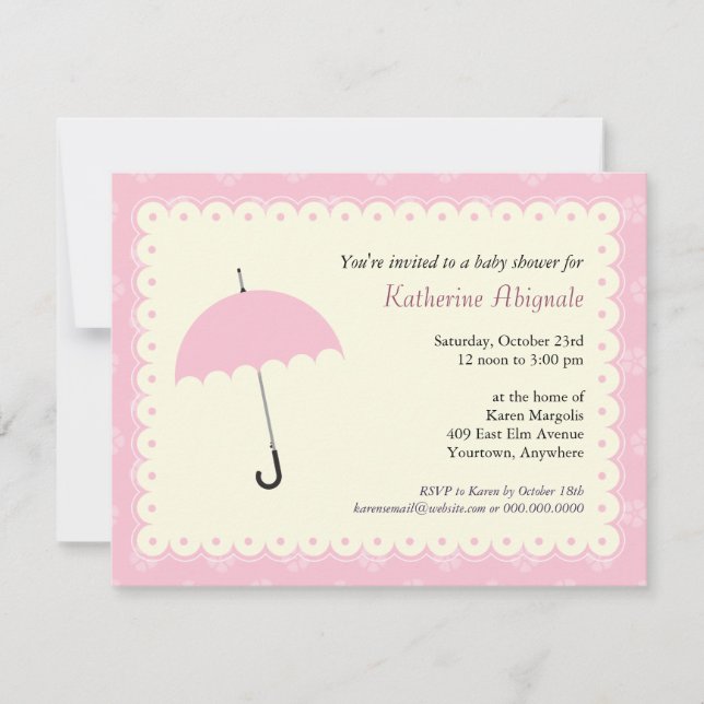 Invitation de Baby shower de dentelle à cale (Devant)