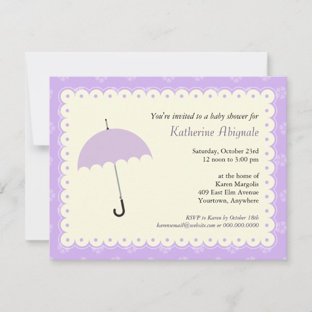 Invitation de Baby shower de dentelle à cale (Devant)