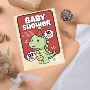 Invitation de Baby shower de Dinosaur Cute