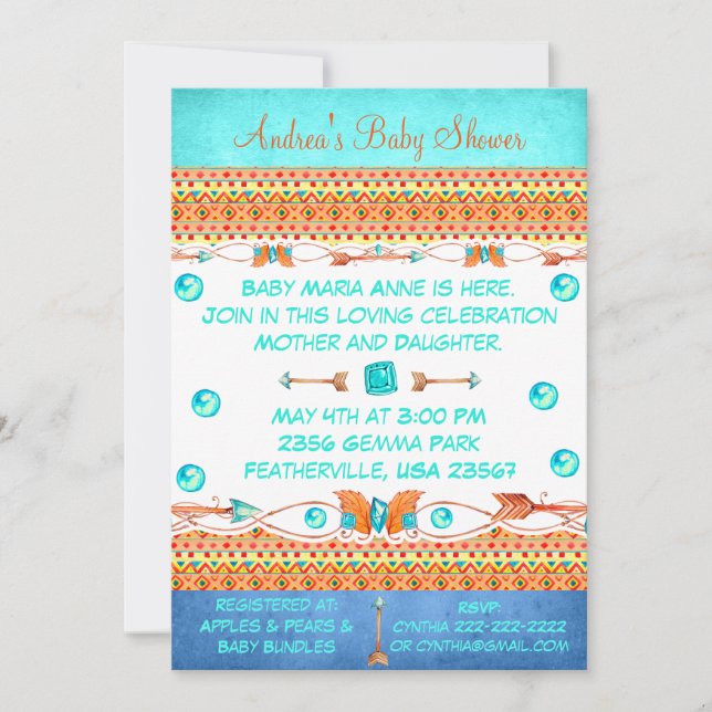 Invitation de Baby shower de Dream Gems (Devant)