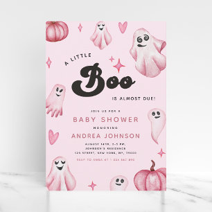 Invitation de Baby shower de fantôme rose