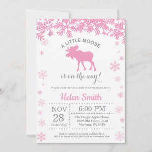 Invitation de Baby shower de Fille d'hiver de l'or