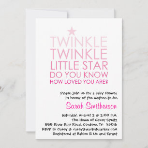 Invitation de Baby shower de fille Twinkle