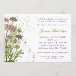 invitation de baby shower de fleur sauvage du