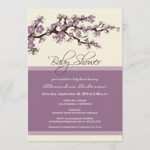 Invitation de baby shower de fleurs de cerisier