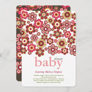 Invitation de baby shower de fleurs de fleurs de