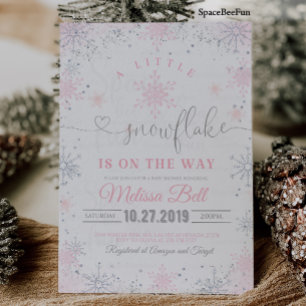 Invitation de Baby shower de flocon de neige Un pe