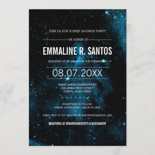 Invitation de baby shower de galaxie