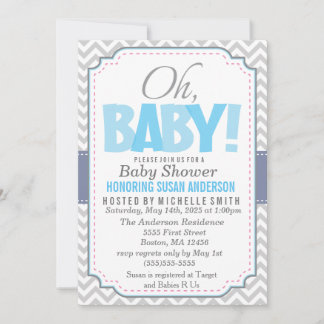 Invitation de baby shower de garçon