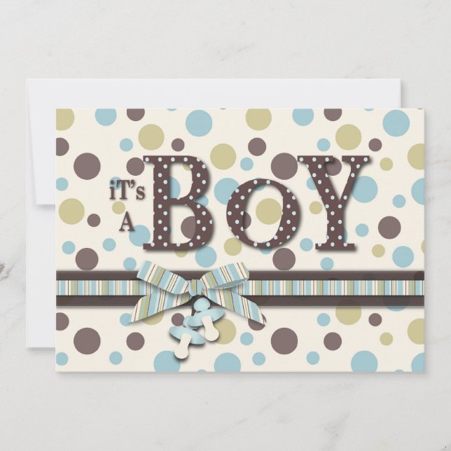 Invitation de Baby shower de garçon (Devant)