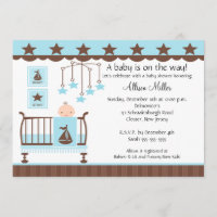 Invitation de baby shower de garçon de huche de