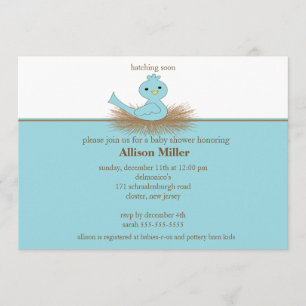 Invitation de baby shower de garçon de nid