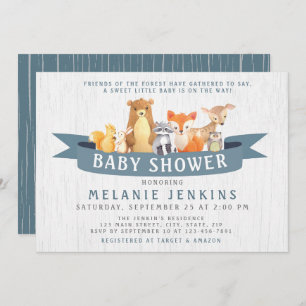 Invitation de Baby shower de garçon des animaux de