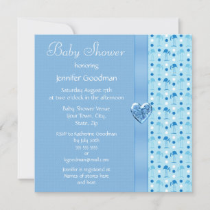 Invitation de Baby shower de garçon Flamant rose b