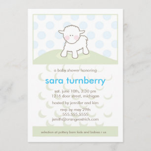 Invitation de baby shower de garçon - petit agneau