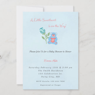 Invitation de Baby shower de garçon un peu amoureu