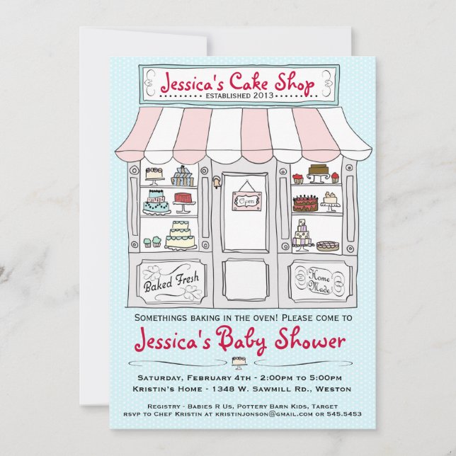 Invitation de baby shower de gâteau (Devant)