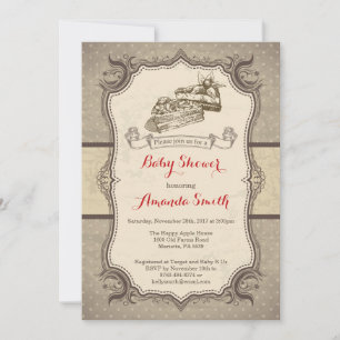 Invitation de Baby shower de gâteaux Rétro Vintage