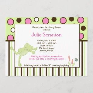 Invitation de Baby shower de grenouille à sauce mo