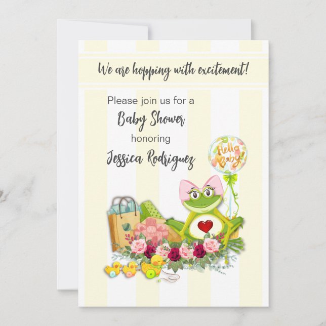 Invitation de Baby shower de grenouille lunaire (Devant)