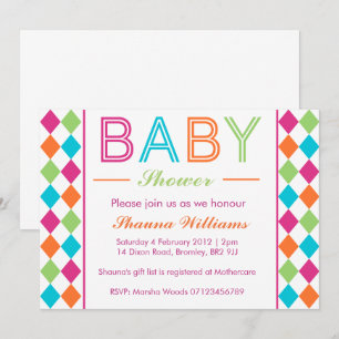 Invitation de Baby shower de Jacquard multicolore