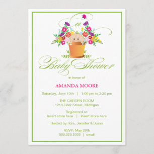 Invitation de baby shower de jardin