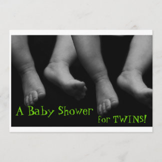 Invitation de baby shower de jumeaux