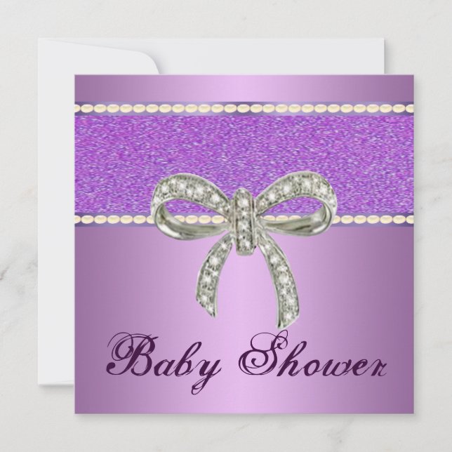 Invitation de Baby shower de la boîte de diamant d (Devant)