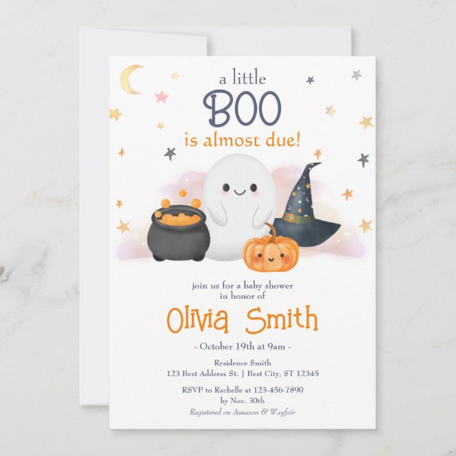Invitation de Baby shower de la petite boîte d'Hal (Devant)