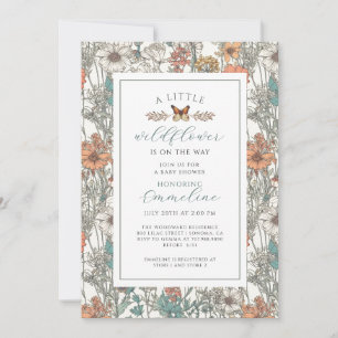 Invitation de Baby shower de la petite fille Fleur