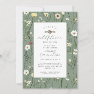 Invitation de Baby shower de la petite fille Fleur