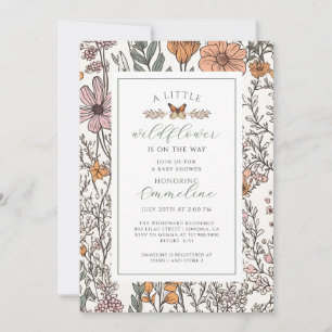 Invitation de Baby shower de la petite fille Fleur