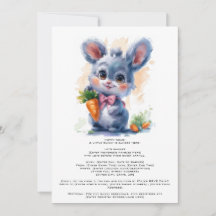 Invitation de Baby shower de lapin d'aquarelle mod