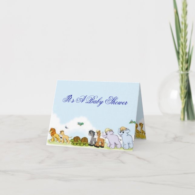 Invitation de baby shower de l'arche de Noé (Devant)