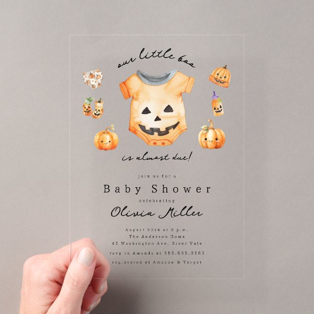 Invitation de Baby shower de Little Citrouille Boo (In situ (ordinateur de poche))