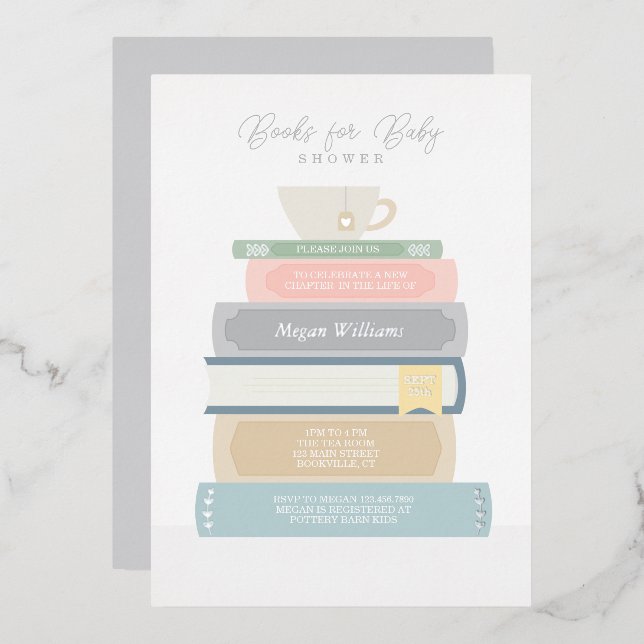 Invitation de Baby shower de livre (Recto/Verso)