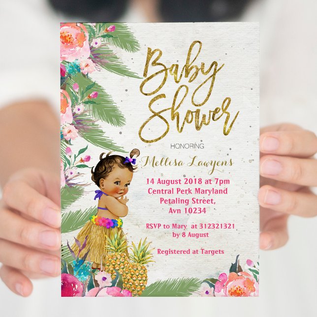 Invitation de Baby shower de Luau Hawaiian (Créateur téléchargé)