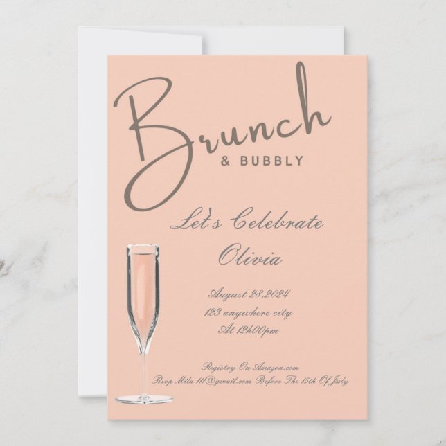 Invitation de baby shower de mariage avec petit-dé (Devant)