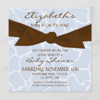 Invitation de baby shower de motif de girafe avec